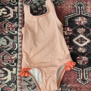 Pink & White Stripe Toddler One Piece Swimsuit